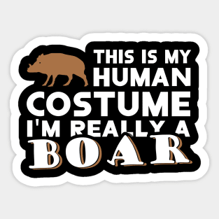 Wild boar costume human wild boar men Sticker